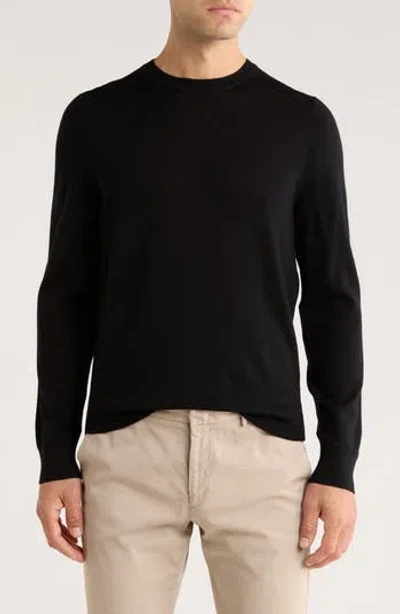Nordstrom Washable Merino Wool Crewneck Sweater In Black