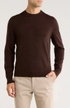 Nordstrom Washable Merino Wool Crewneck Sweater In Brown