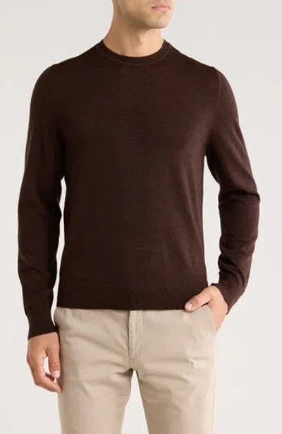 Nordstrom Washable Merino Wool Crewneck Sweater In Brown