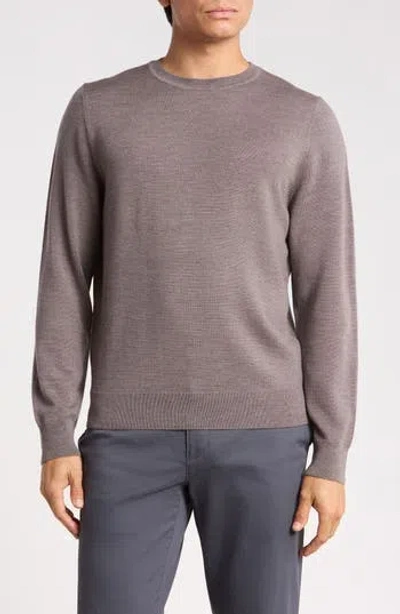 Nordstrom Washable Merino Wool Crewneck Sweater In Brown