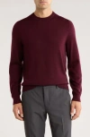 Nordstrom Washable Merino Wool Crewneck Sweater In Burgundy