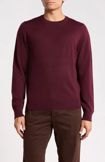 Nordstrom Washable Merino Wool Crewneck Sweater In Burgundy