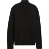 Nordstrom Washable Merino Wool Quarter Zip Sweater In Black