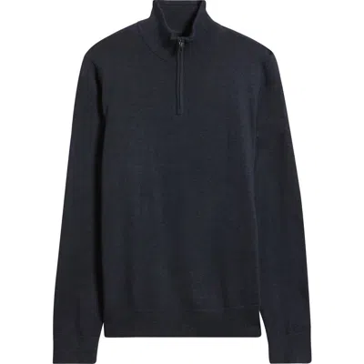 Nordstrom Washable Merino Wool Quarter Zip Sweater In Blue