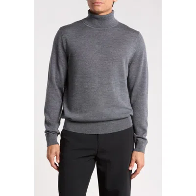 Nordstrom Washable Merino Wool Turtleneck Sweater In Grey Magnet Heather