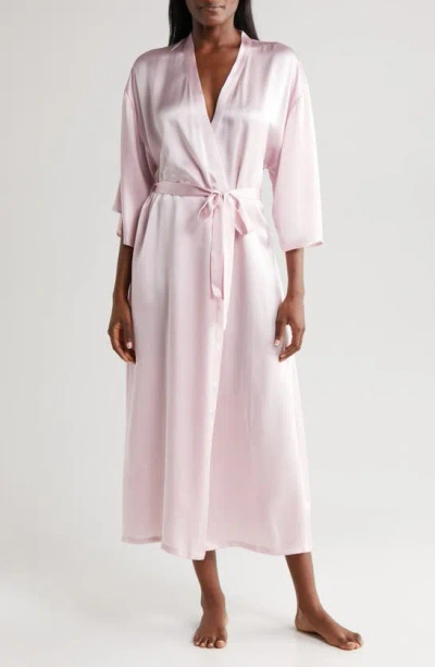 Nordstrom Washable Silk Longline Robe In Pink Cake