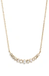 Nordstrom Waterproof Cubic Zirconia Bar Necklace In Gold