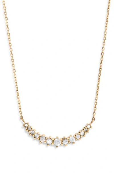 Nordstrom Waterproof Cubic Zirconia Bar Necklace In Gold