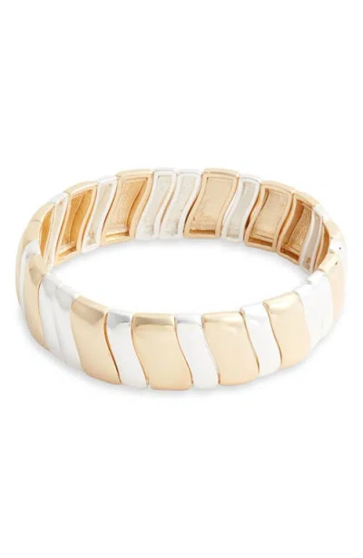 Nordstrom Wavy Link Stretch Bracelet In Gold