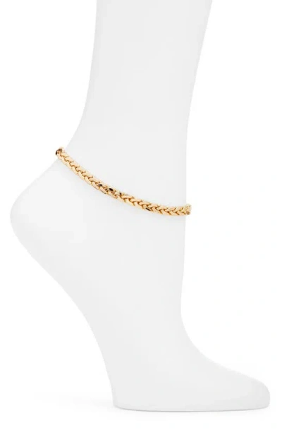 Nordstrom Wheat Chain Anklet In Gold