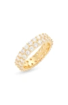 Nordstrom Wide Cubic Zirconia Eternity Ring In Clear- Gold