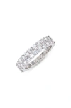 Nordstrom Wide Cubic Zirconia Eternity Ring In Clear- Silver