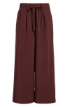 Nordstrom Wide Leg Crop Pants In Brown Raisin