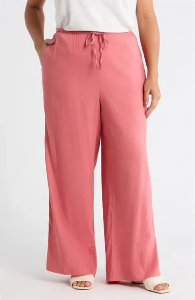 Nordstrom Wide Leg Linen Blend Pants In Pink