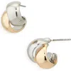 Nordstrom Wide Overlap Huggie Hoop Earrings In Goldhodium