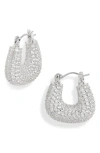 Shop Nordstrom Wide Pavé Cubic Zirconia Hoop Earrings In Clear- Silver