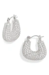 Nordstrom Wide Pavé Cubic Zirconia Hoop Earrings In Silver