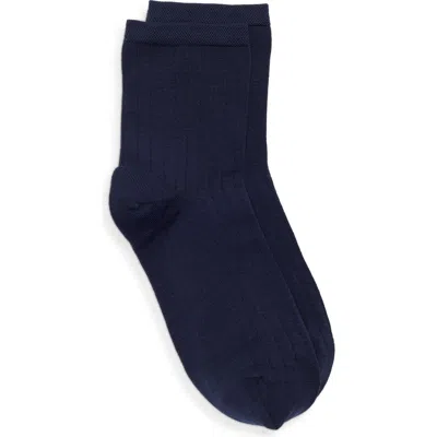 Nordstrom Wide Rib Ankle Socks In Pink