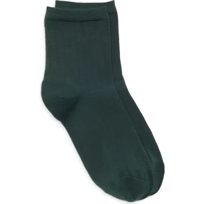 Nordstrom Wide Rib Ankle Socks In Green Gables