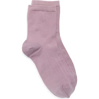 Nordstrom Wide Rib Ankle Socks In Pink