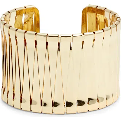 Nordstrom Wide Woven Cuff Bracelet In Gold