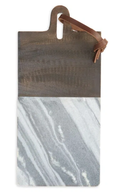Nordstrom Wood & Marble Serving Board In Grey Wave Marble