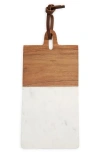 Nordstrom Wood & Marble Serving Board In White Cloud Marble
