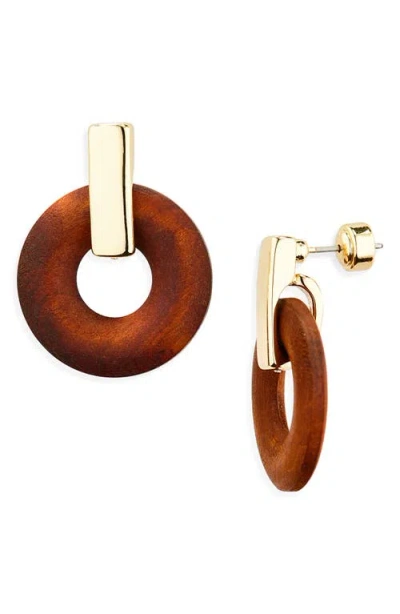 Nordstrom Wooden Door Knocker Drop Earrings In Brown