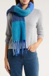 Nordstrom Wool & Alpaca Blend Fringe Scarf In Blue