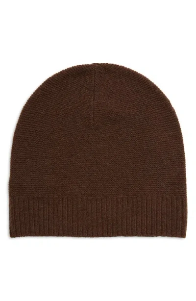 Nordstrom Wool & Cashmere Beanie In Brown Bitter