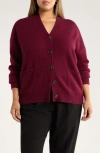 Nordstrom Wool & Cashmere Boyfriend Cardigan In Burgundy