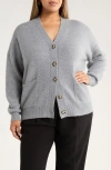 Nordstrom Wool & Cashmere Boyfriend Cardigan In Gray