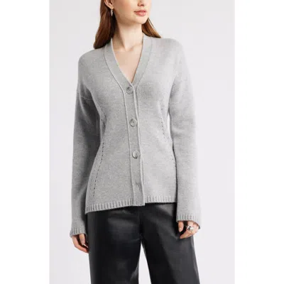 Nordstrom Wool & Cashmere Cardigan In Gray