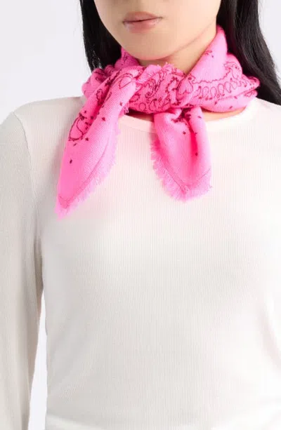 Nordstrom Wool & Cashmere Fringe Bandana In Pink