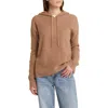 Nordstrom Wool Blend Zip Hoodie Cardigan In Tan Smoke