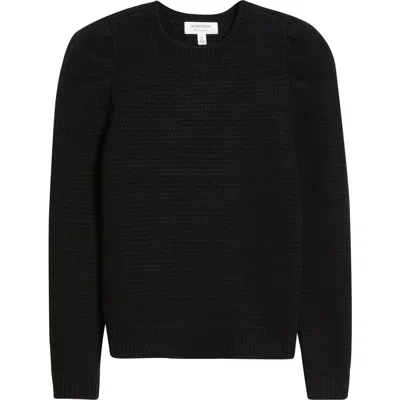 Nordstrom Wool & Cashmere Puff Sleeve Sweater In Black