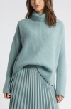 Nordstrom Wool & Cashmere Rib Turtleneck Sweater In Grey Mineral
