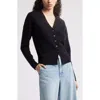 Nordstrom Wool & Cashmere V-neck Sweater In Black Rock