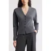 Nordstrom Wool & Cashmere V-neck Sweater In Grey Dark Heather