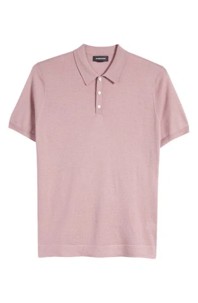 Nordstrom Wool & Silk Blend Polo Jumper In Pink Nostalgia