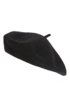 Nordstrom Wool Blend Beret In Black