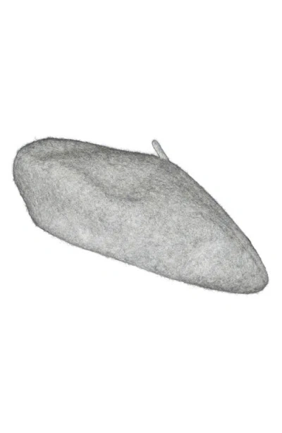 Nordstrom Wool Blend Beret In Charcoal Grey Heather