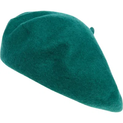 Nordstrom Wool Blend Beret In Dark Teal