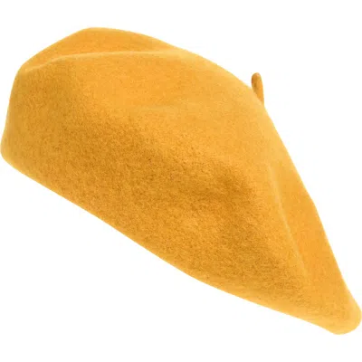 Nordstrom Wool Blend Beret In Gold