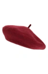 Nordstrom Wool Blend Beret In Red Grape