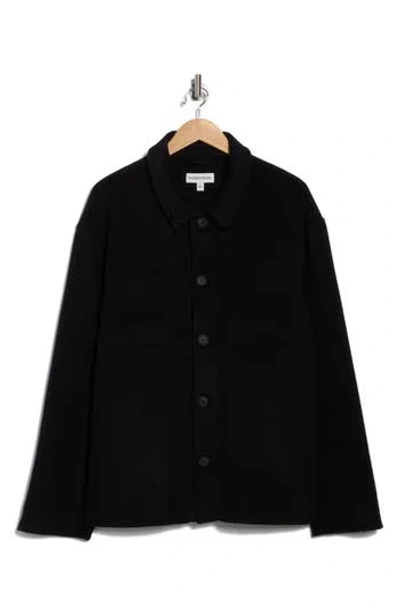 Nordstrom Wool Blend Shirt Jacket In Black