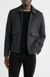 Nordstrom Wool Blend Zip Front Jacket In Gray