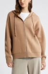Nordstrom Wool Blend Zip Hoodie Cardigan In Camel