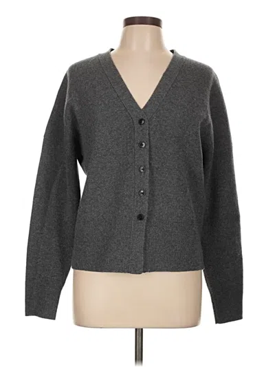 Pre-owned Nordstrom Wool Cardigan Sweater In Gray