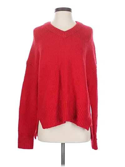 Pre-owned Nordstrom Wool Pullover Sweater In Red